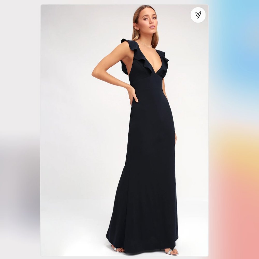 Navy blue floor length gown